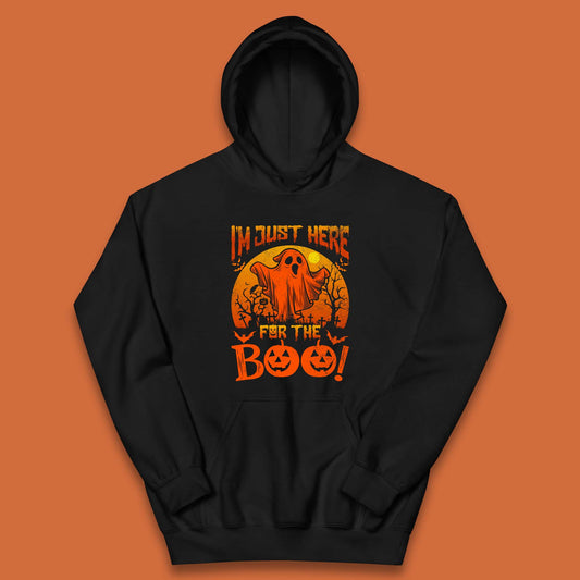 I'm Here For The Boo Halloween Horror Scary Boo Ghost Spooky Season Kids Hoodie