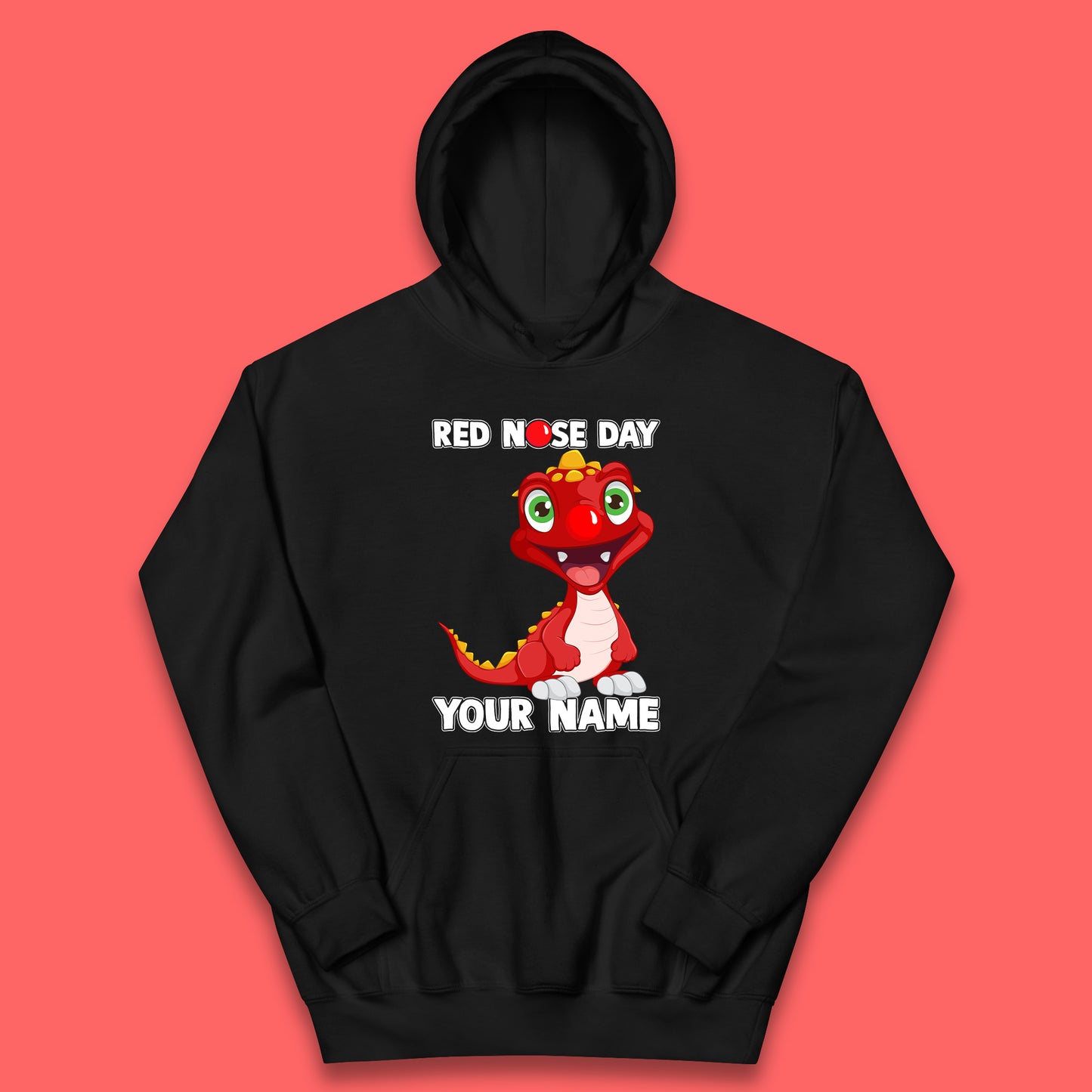 Personalised Red Nose Day Dragon Kids Hoodie