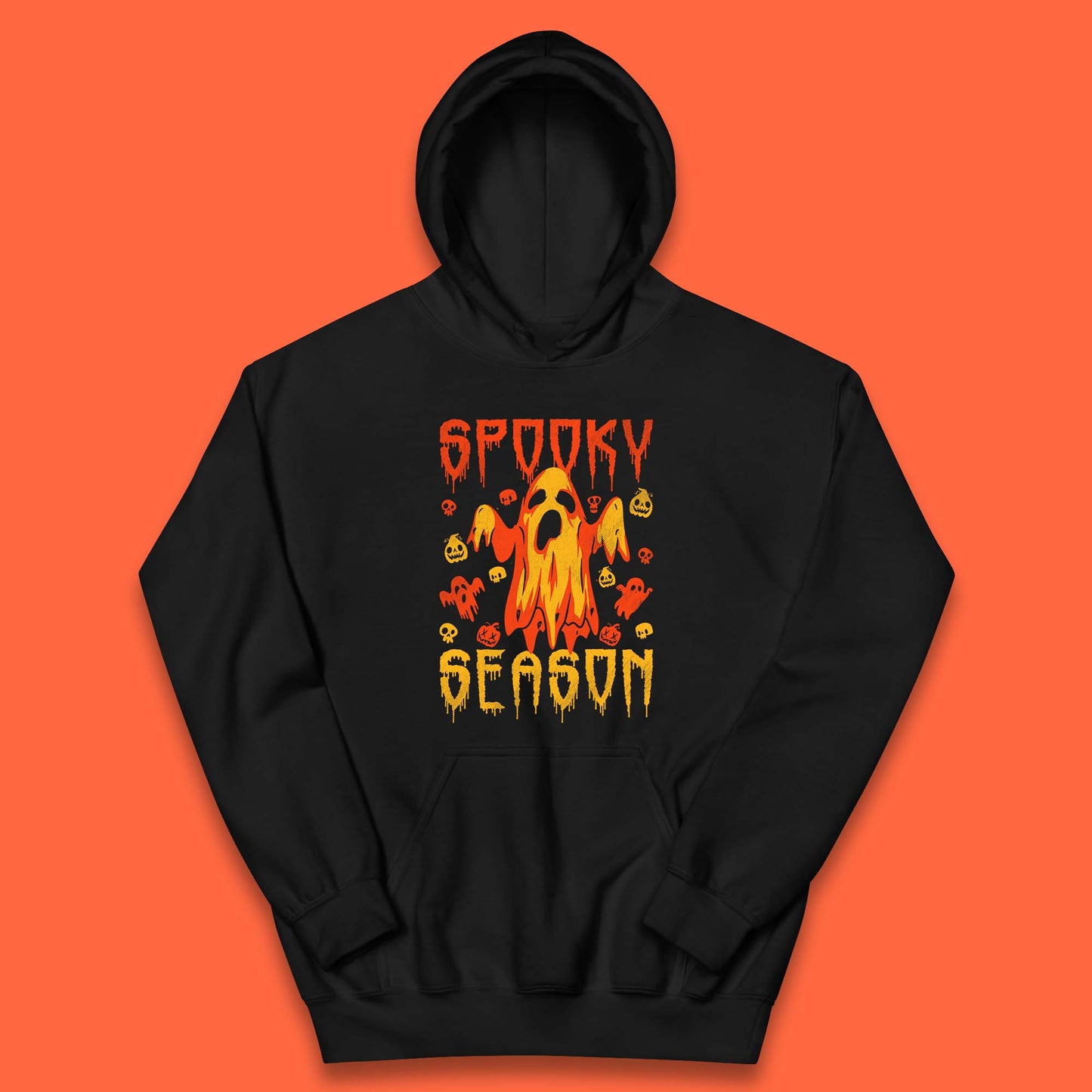 Spooky Season Halloween Ugly Scary Boo Ghost Halloween Vibes Kids Hoodie