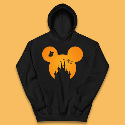 Disney Mickey Mouse Happy Halloween Disney Castle Halloween Scary Boo Flying Bats Kids Hoodie