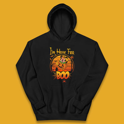 I'm Here For The Boo Halloween Disney Mickey Mouse Pumpkin Horror Scary Disneyland Trip Kids Hoodie