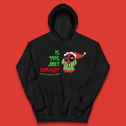 Jolly Enough Deadpool Christmas Kids Hoodie