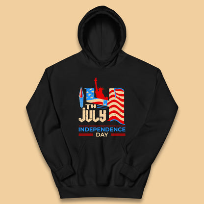 Statue Of Liberty 4th July USA Independence Day Celebration Fireworks Kids Hoodie