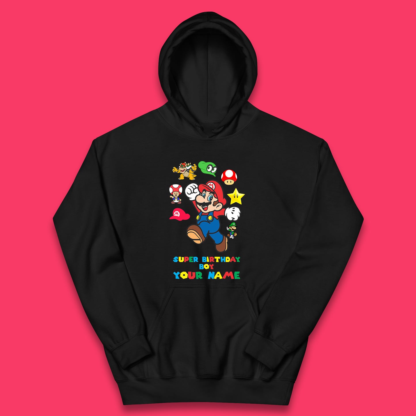 Super Mario Bros Personalised Kids Hoodie