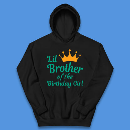 Lil Brother Of The Birthday Girl Kids Hoodie