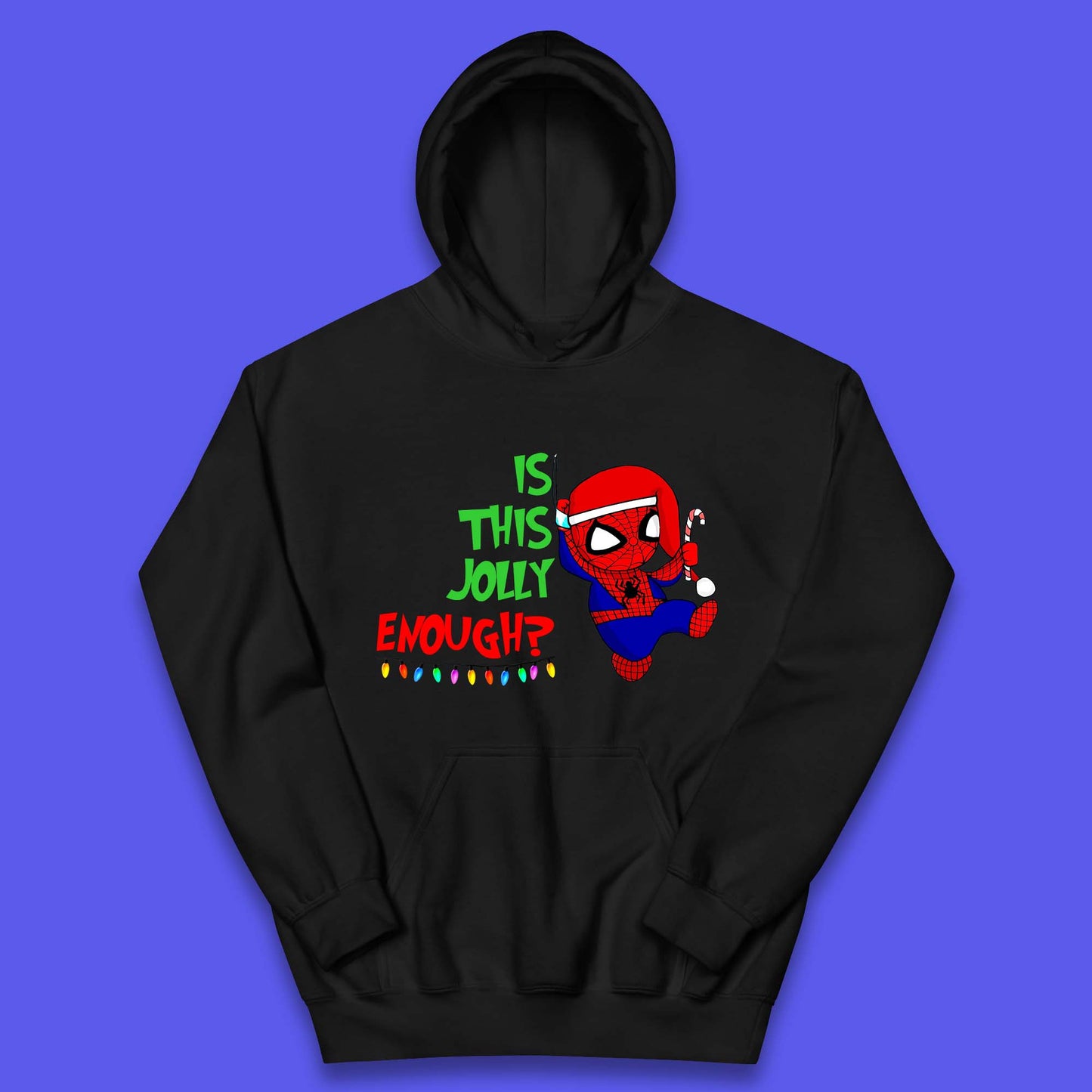 Jolly Enough Spiderman Christmas Kids Hoodie