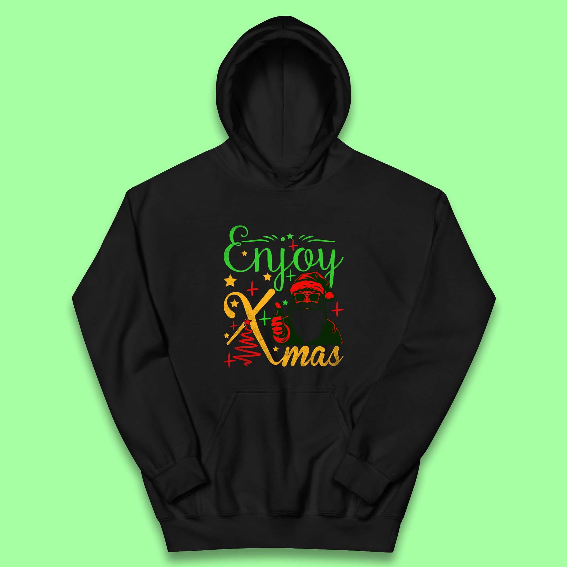 santa claus thumbs up christmas hoodie