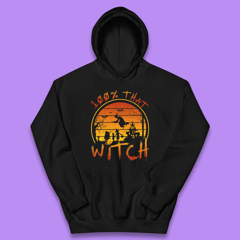 100% That Witch Halloween Kids Hoodie