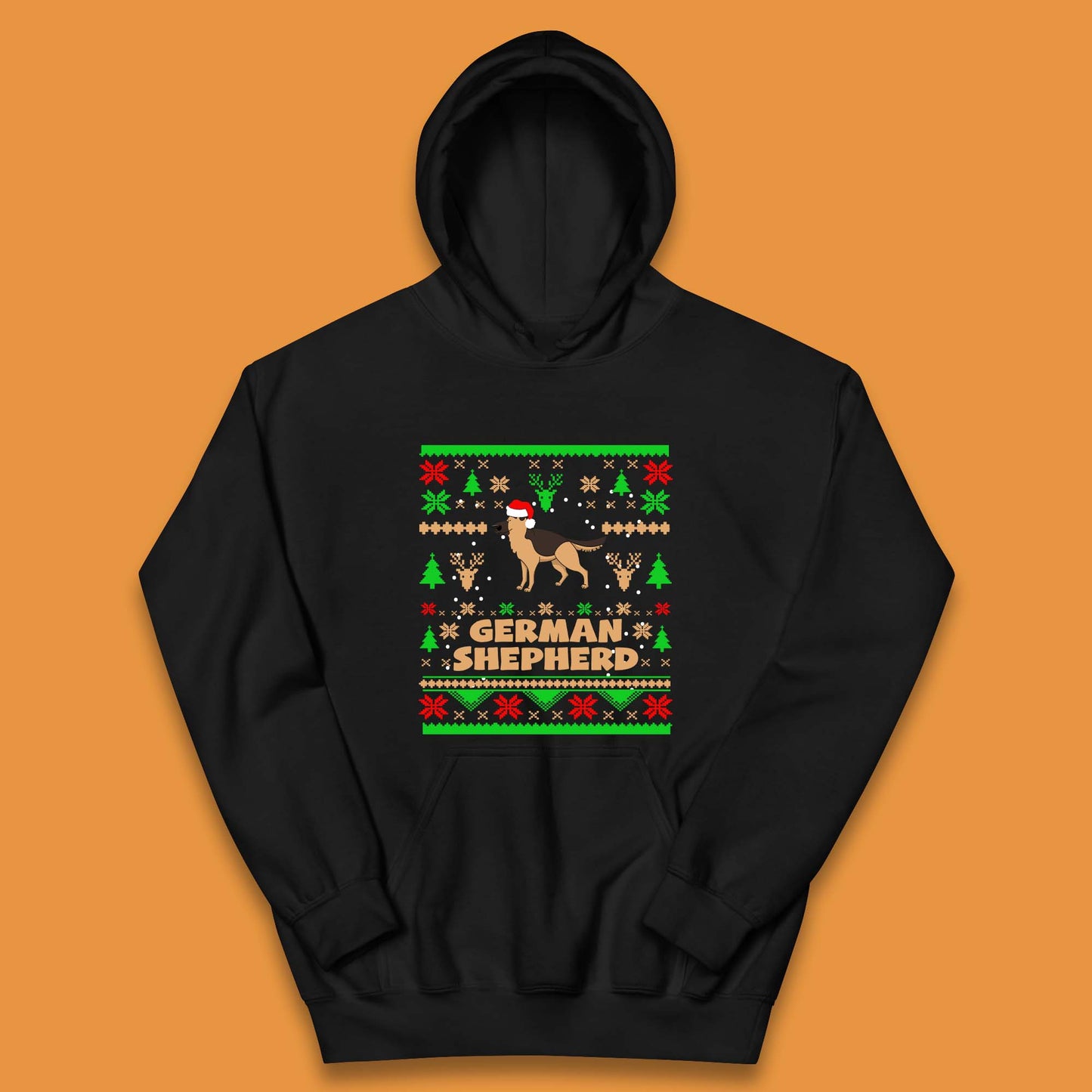 German Shepherd Dog Christmas Kids Hoodie