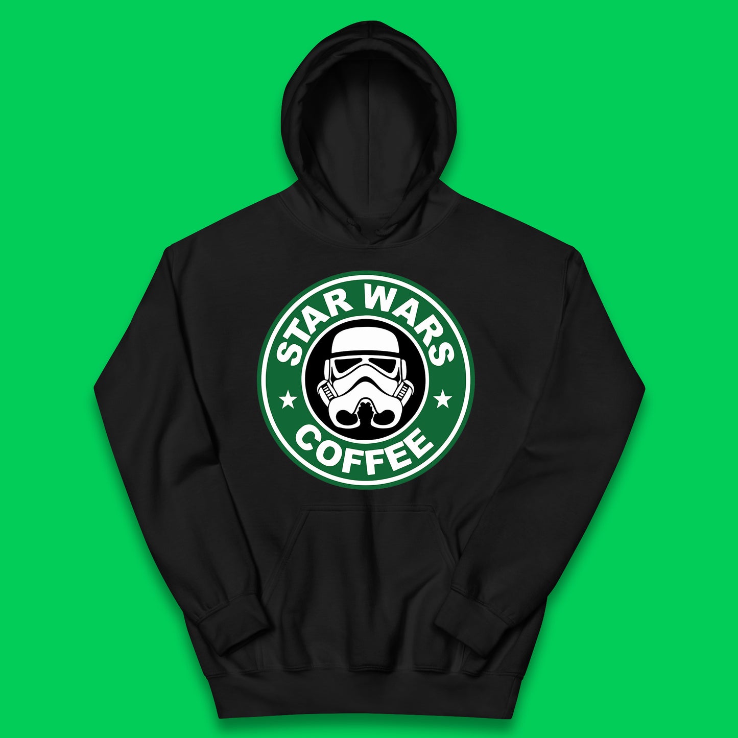 Star Wars Coffee Stormtrooper Sci-fi Action Adventure Movie Character Starbucks Coffee Spoof Star Wars 46th Anniversary Kids Hoodie