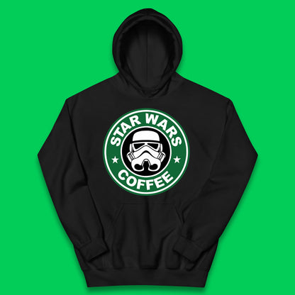 Star Wars Coffee Stormtrooper Sci-fi Action Adventure Movie Character Starbucks Coffee Spoof Star Wars 46th Anniversary Kids Hoodie