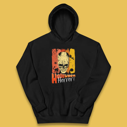 Halloween Horror Skull Vintage Scary Spooky Skeleton Kids Hoodie