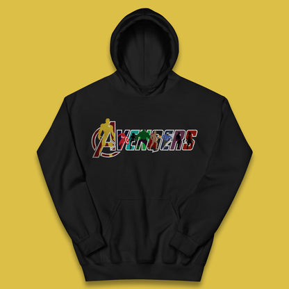 Marvel Avengers Super Heroes Movie Characters Spider Man, Hulk, Iron Man, Thor, Captain America Avengers Group Kids Hoodie