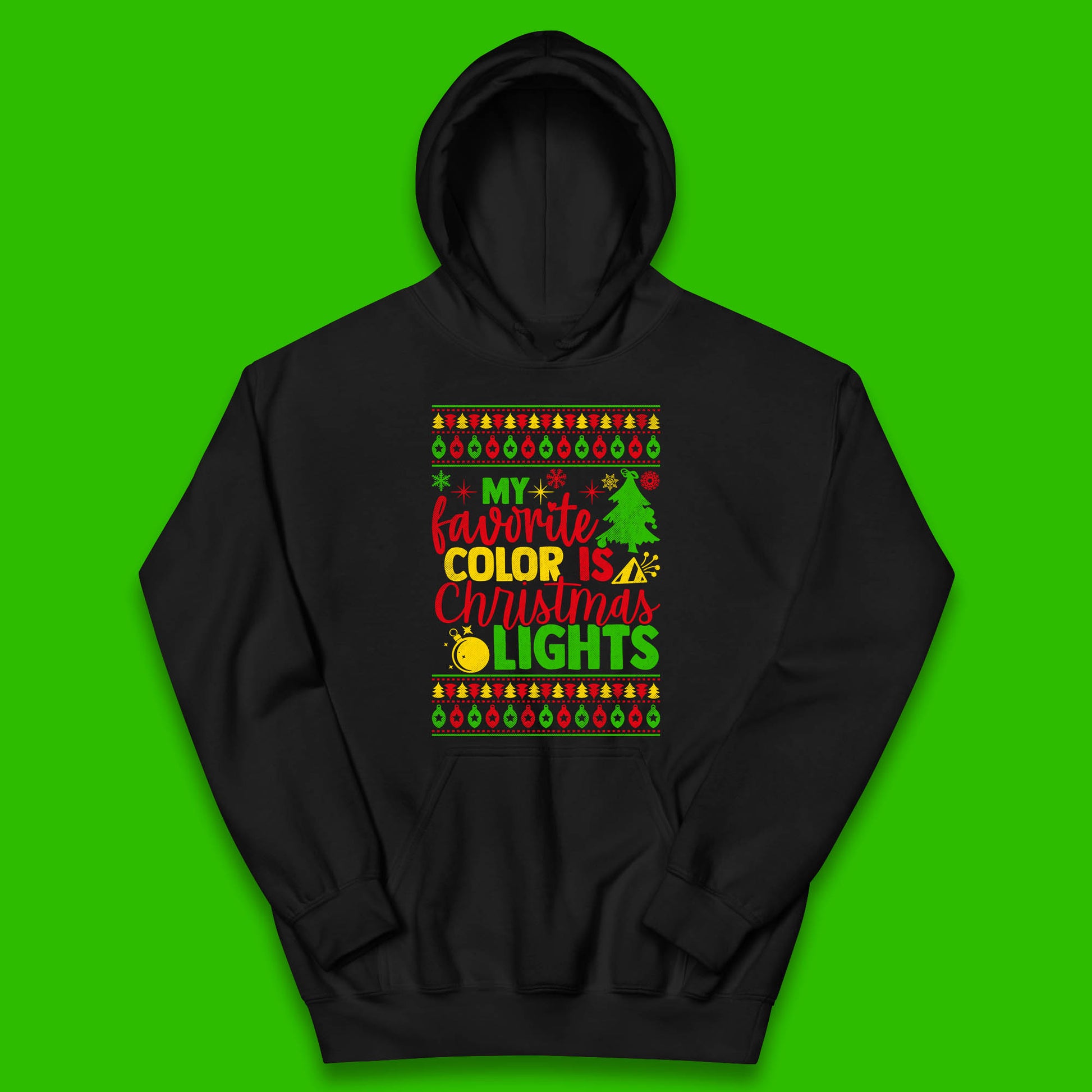 my favorite color is christmas lights hoodie