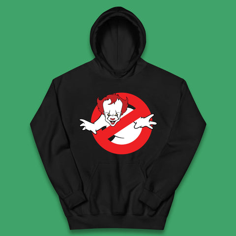 The Real Ghostbusters No Ghost Halloween IT Pennywise Clown Movie Mashup Parody Kids Hoodie