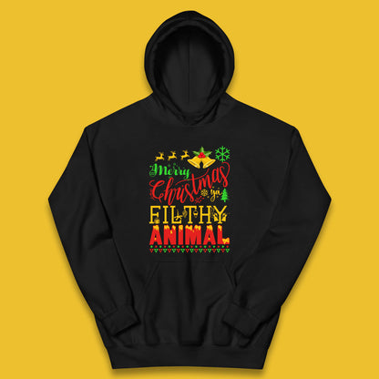 merry christmas ya filthy animal hoodie