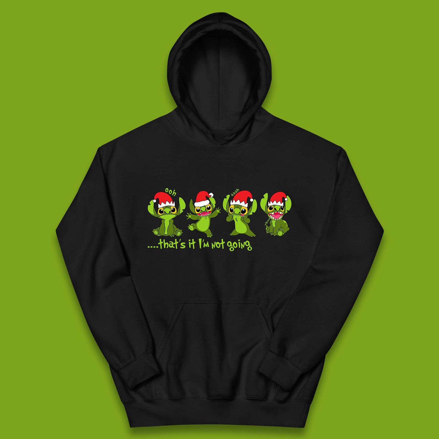 Grinch Stitch Christmas Kids Hoodie