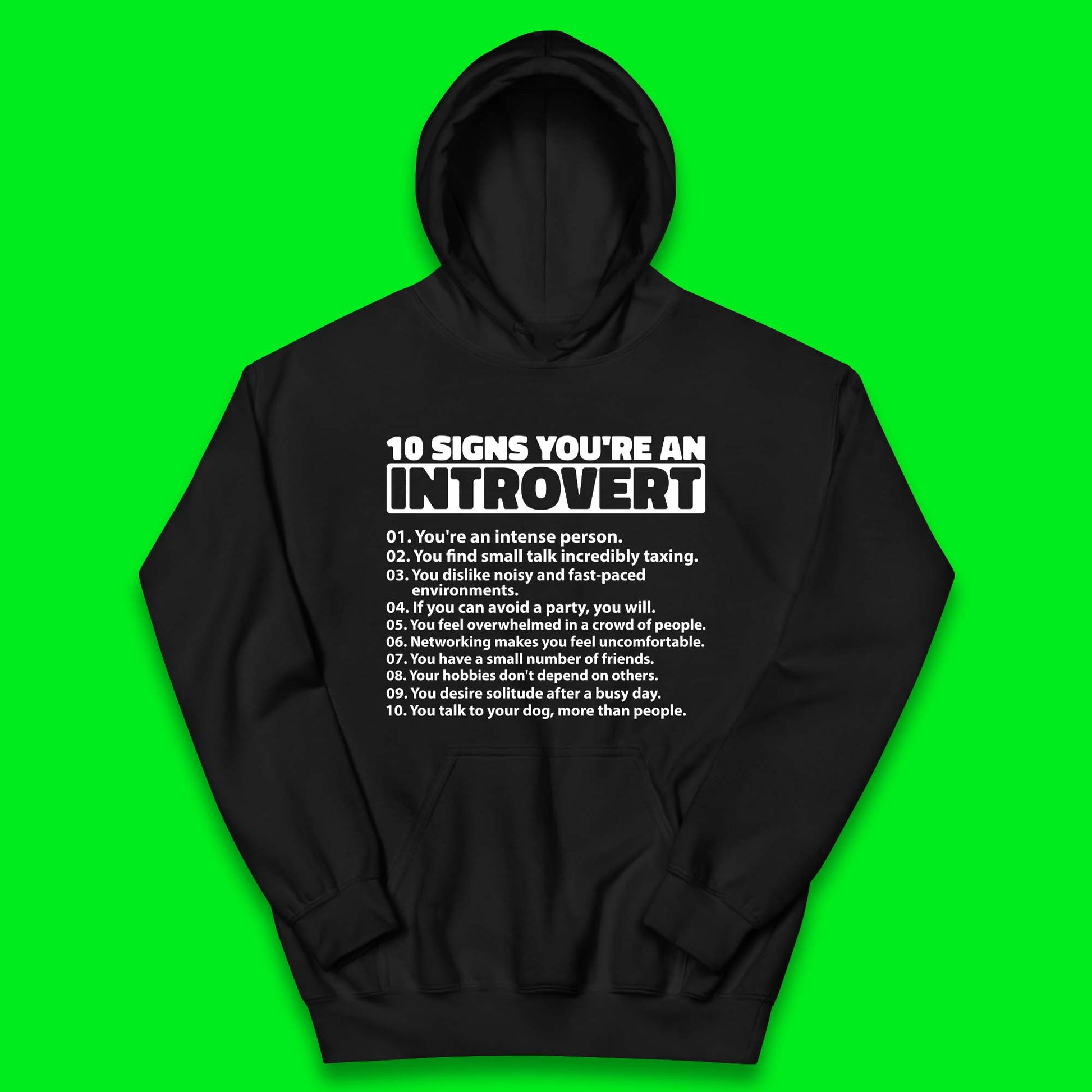 10 signs you are an introvert  Kids Hoodie