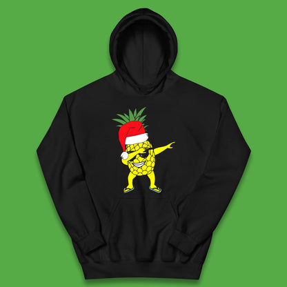 Dabbing Santa Pineapple Sunglasses Christmas In July Funny Santa Summer Vacation Xmas Kids Hoodie