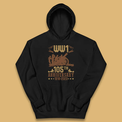 WW1 105th Anniversary 1918-2023 End Of World War I Remembrance Day Kids Hoodie