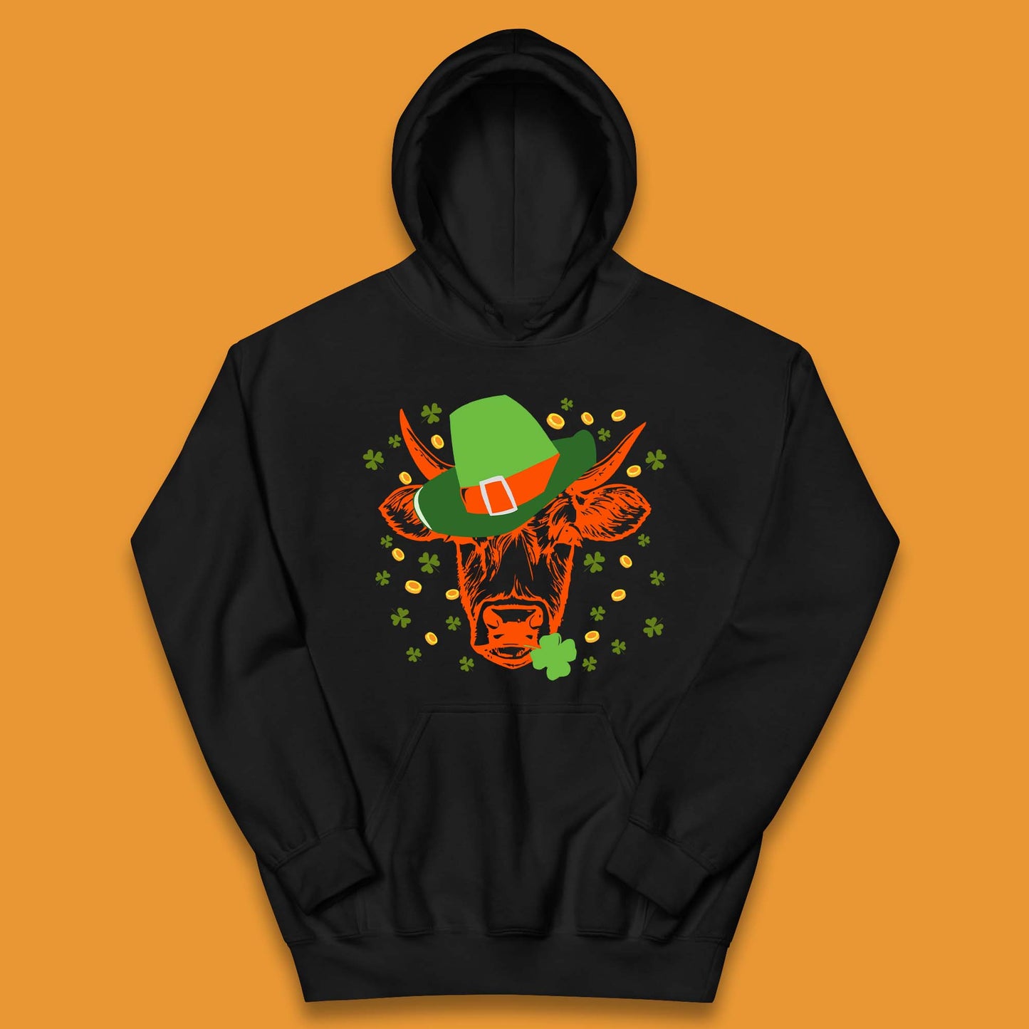 St Patrick's Cow Kids Hoodie