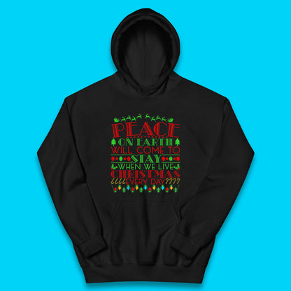 peace on earth christmas quote hoodie