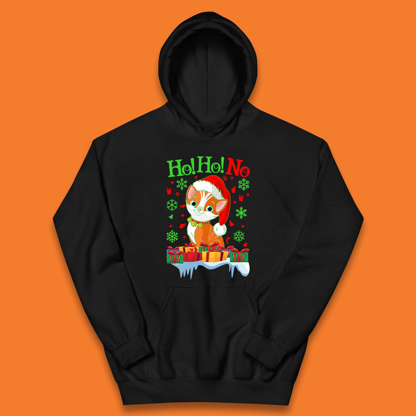 ho ho no christmas cat hoodie