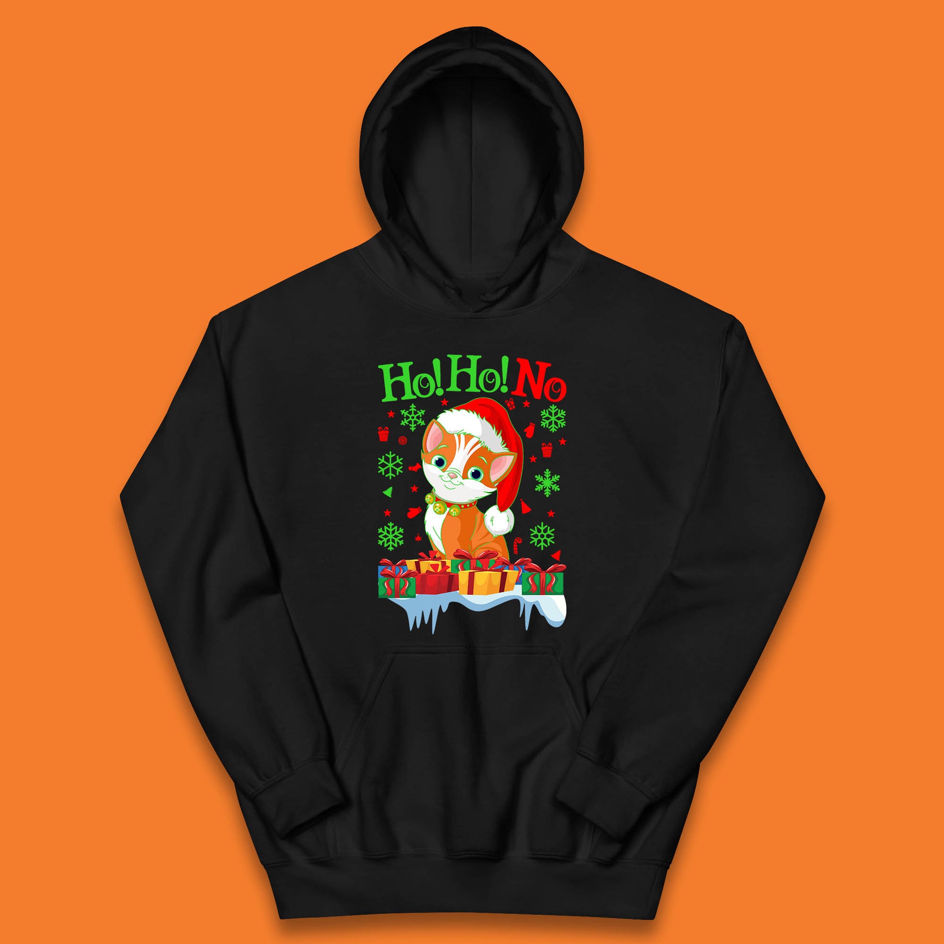 ho ho no christmas cat hoodie