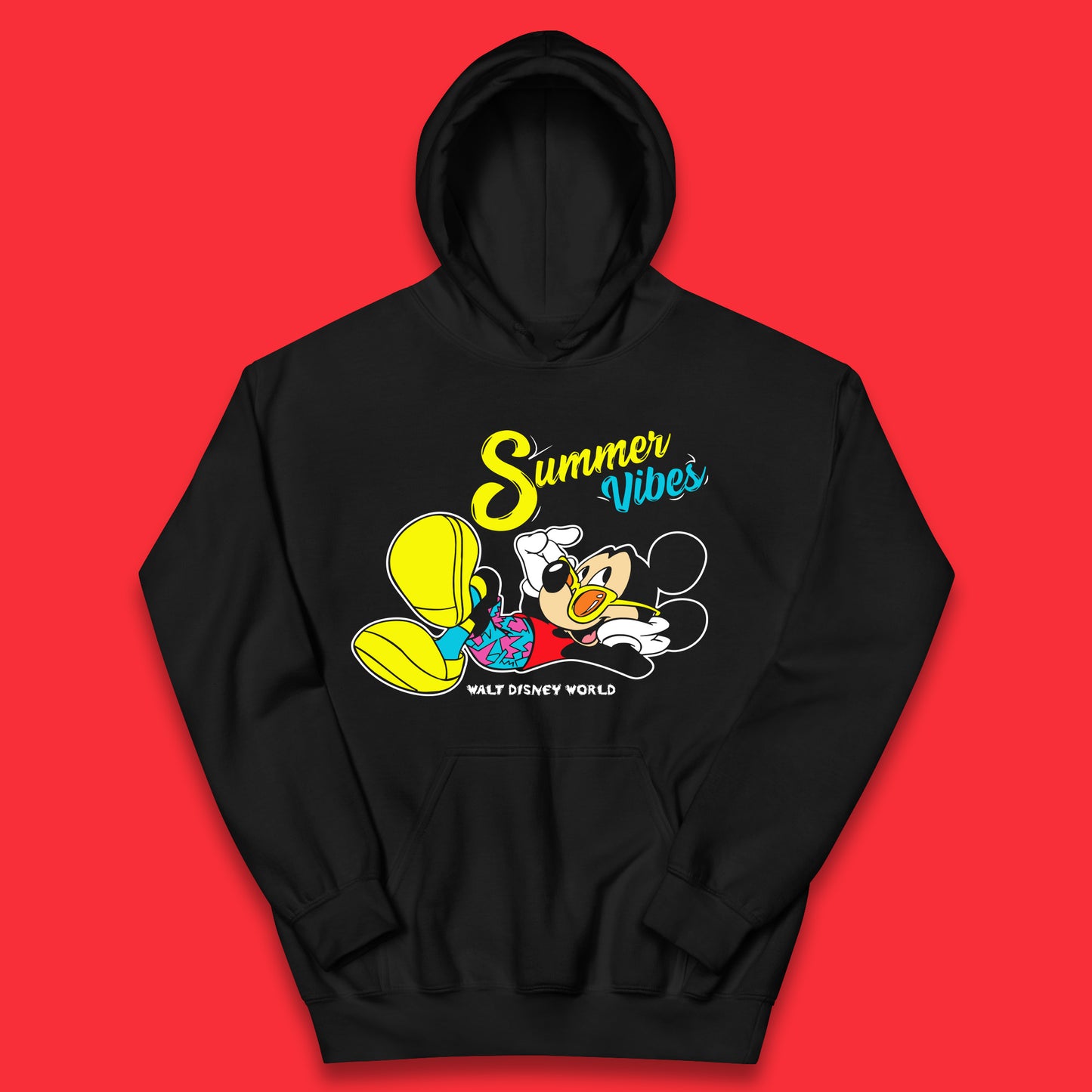 Summer Vibes Mickey Mouse Minnie Mouse Walt Disney World Disneyland Mickey Mouse Enjoying Summer Kids Hoodie