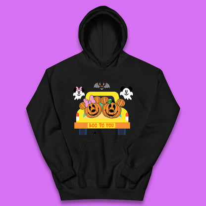 Disney Halloween Mickey Minnie Mouse Pumpkin Ghost Boo To You Horror Scary Disney Trip Kids Hoodie