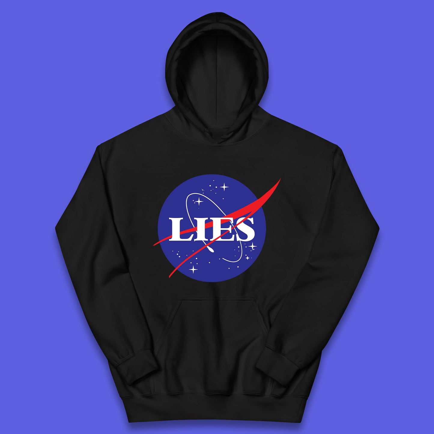 NASA Lies Logo Parody Kids Hoodie