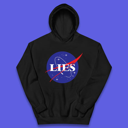 NASA Lies Logo Parody Kids Hoodie