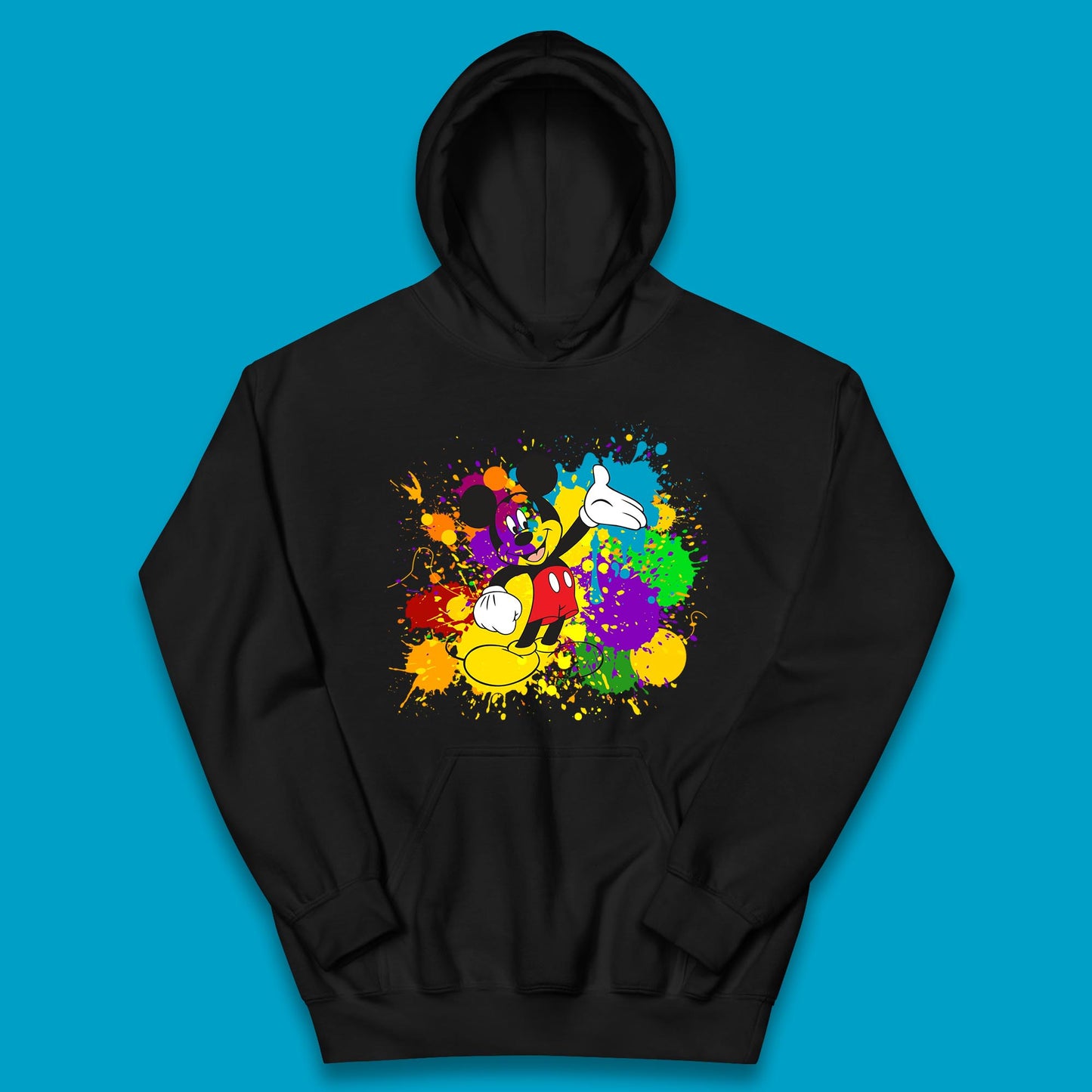 Abstract Paint Splashing On Disney Mickey Mouse Disneyland Trip Kids Hoodie