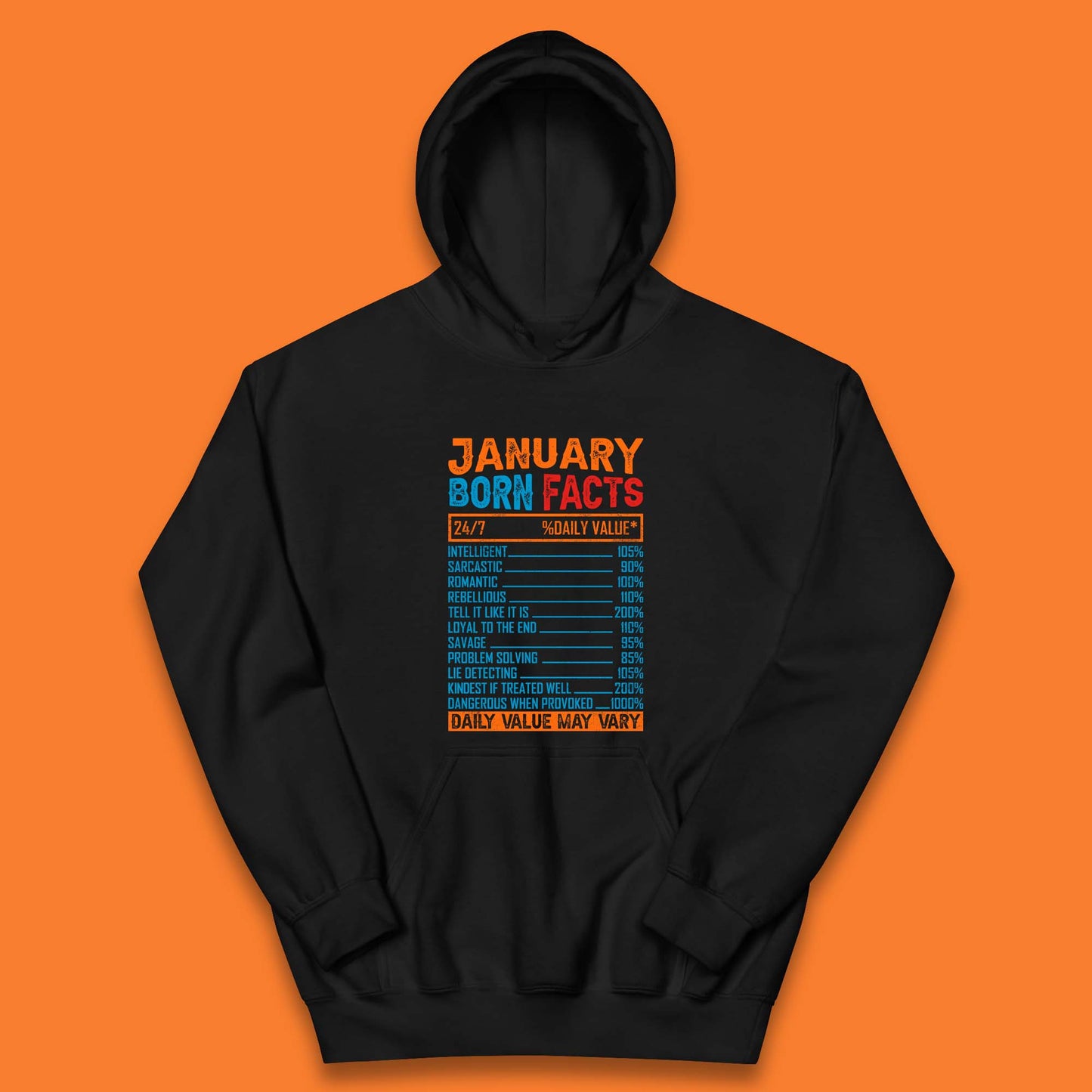 January Born Facts Kids Hoodie