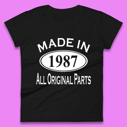 Made In 1987 All Original Parts Vintage Retro 36th Birthday Funny 36 Years Old Birthday Gift Womens Tee Top