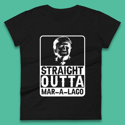 Donald Trump Straight Outta Mar-A-Lago USA Mugshot President Elections 2024 Womens Tee Top