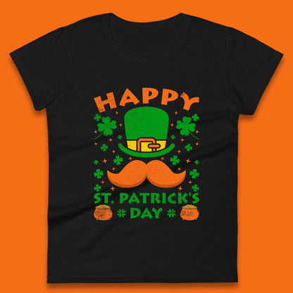 Leprechaun Hat & Ginger Mustache Womens T-Shirt