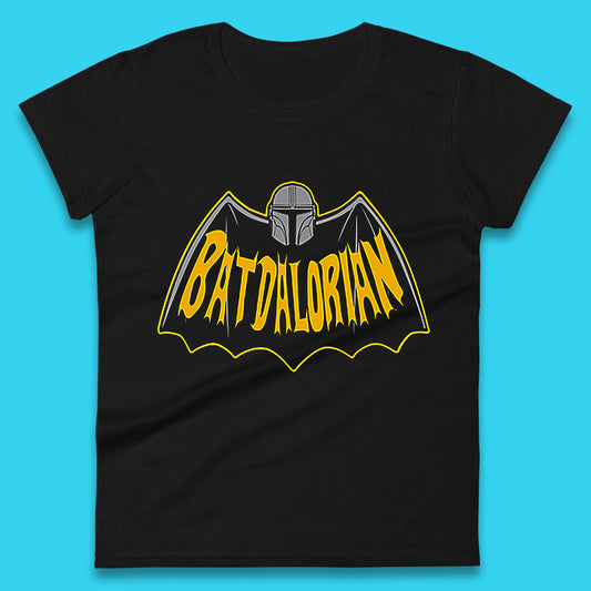 Batdalorian Star Wars The Mandalorian Or Mando X Batman Parody Fictional Characters Womens Tee Top