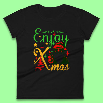 santa claus thumbs up christmas womens t shirt