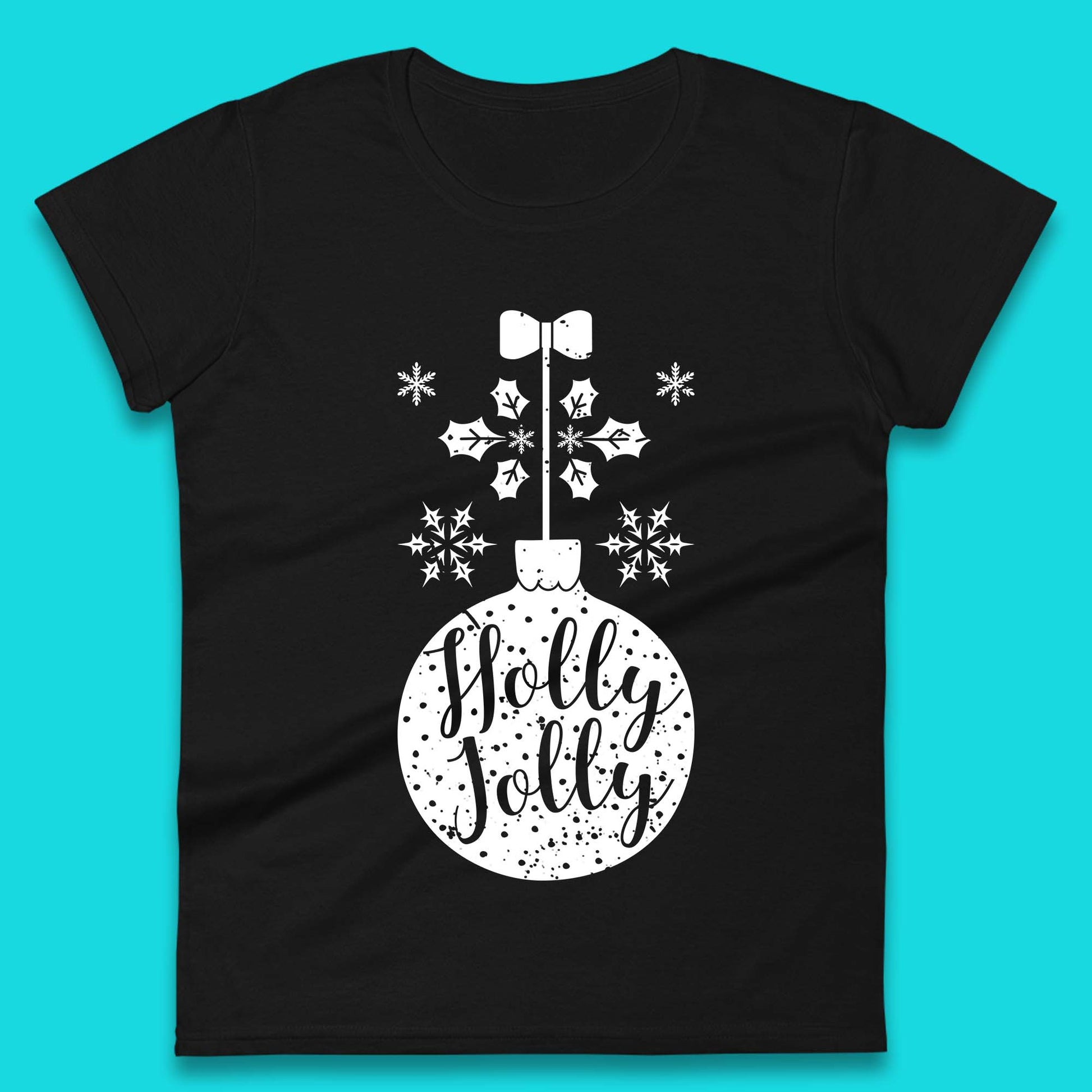 holly jolly christmas womens t shirt