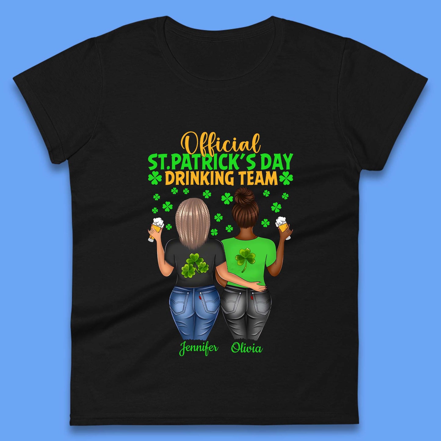 Personalised St. Patrick's Day Drinking Team Womens T-Shirt