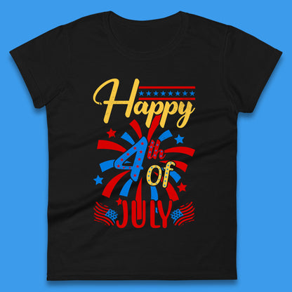 Happy 4th Of July USA Independence Day Celebration Patriotic Womens Tee Top