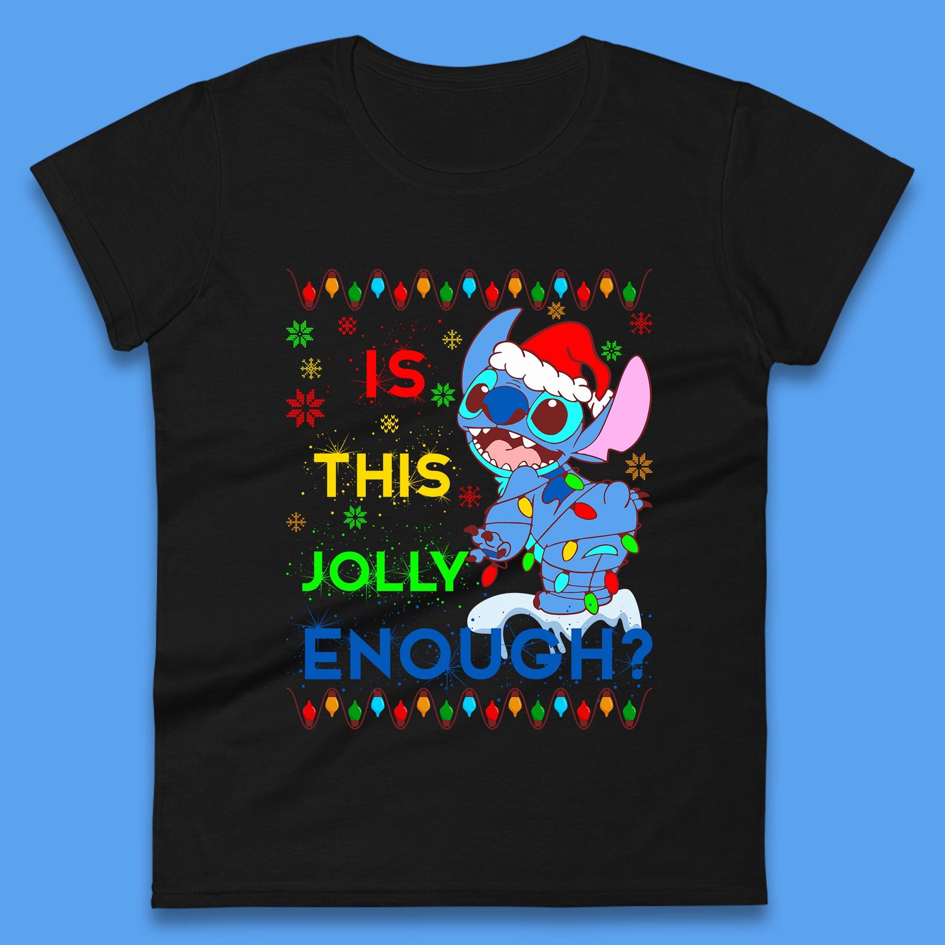 christmas stitch is this jolly enough womens t shirt