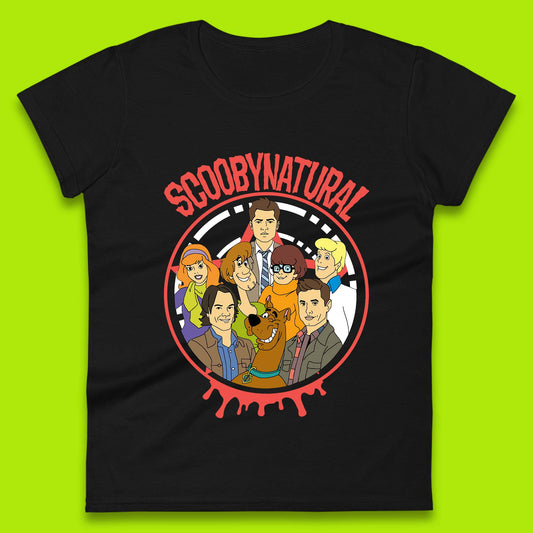 Scooby-Doo Scoobynatural Mash Up Group Shot Poster Happy Halloween Womens Tee Top