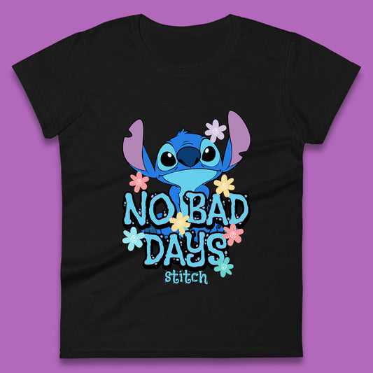 Disney Lilo & Stitch No Bad Days Stitch Cartoon Character Ohana Stitch Lover Womens Tee Top