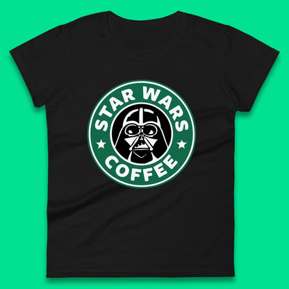 Sci-fi Action Adventure Movie Character Darth Vader Star Wars Coffee Starbucks Coffee Spoof Star Wars 46th Anniversary Womens Tee Top