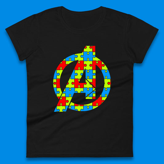 Marvel Avengers Autism Avenger Logo Autism Awareness Day Superhero Autism Is Your Super Power  Womens Tee Top