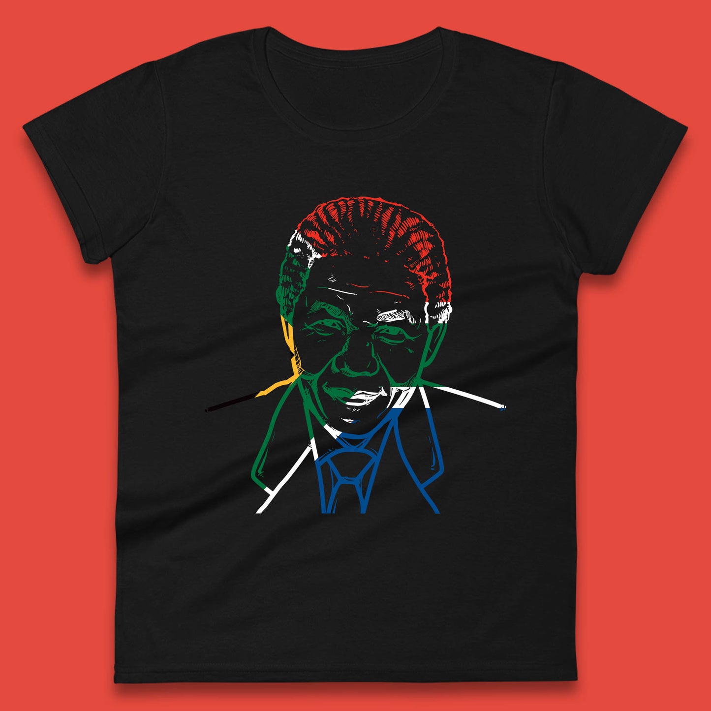 Nelson Mandela Line Art Portrait Black Lives Matter Nelson Mandela International Day Womens Tee Top