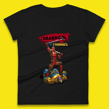 Marvel Comics Deadpool VS Thanos The Ultimate Face Off Comic Book Fictional Characters Womens Tee Top