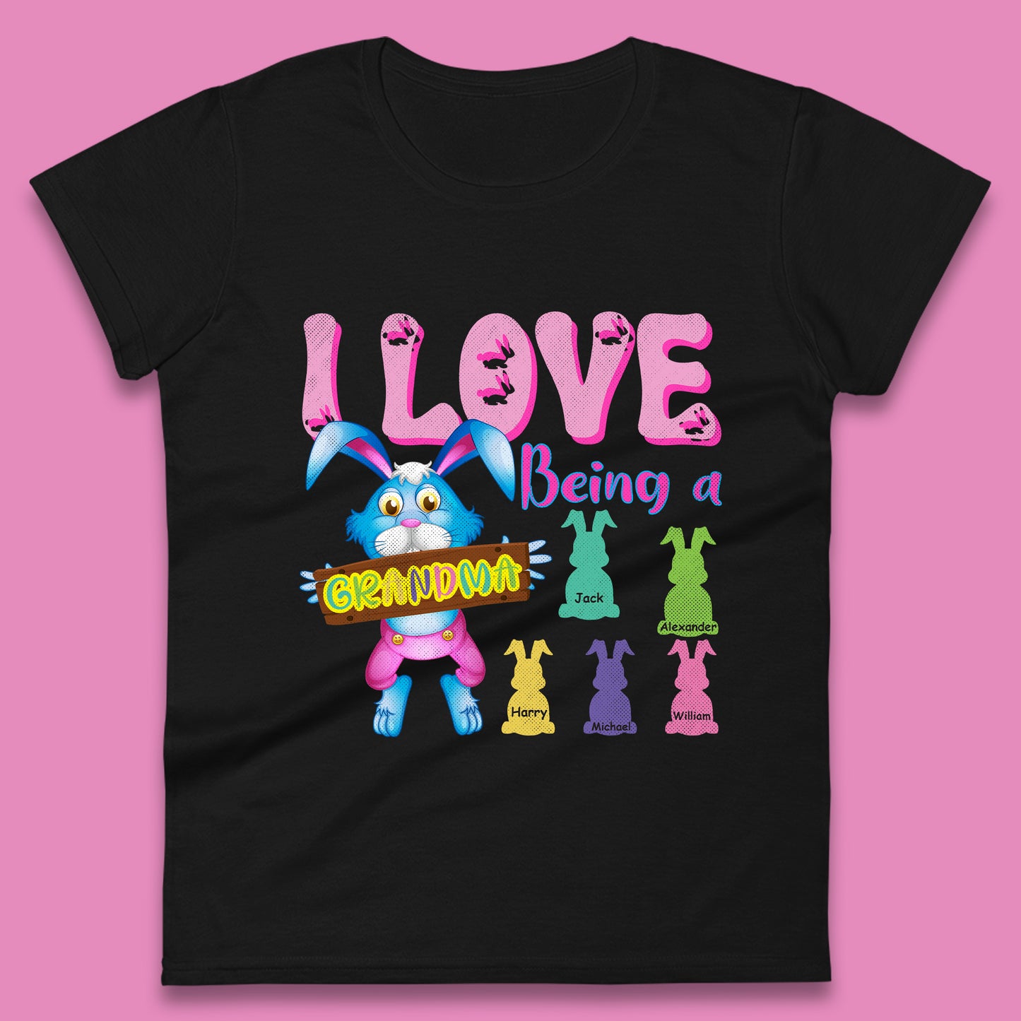 Personalised I Love Being A Grandma Womens T-Shirt